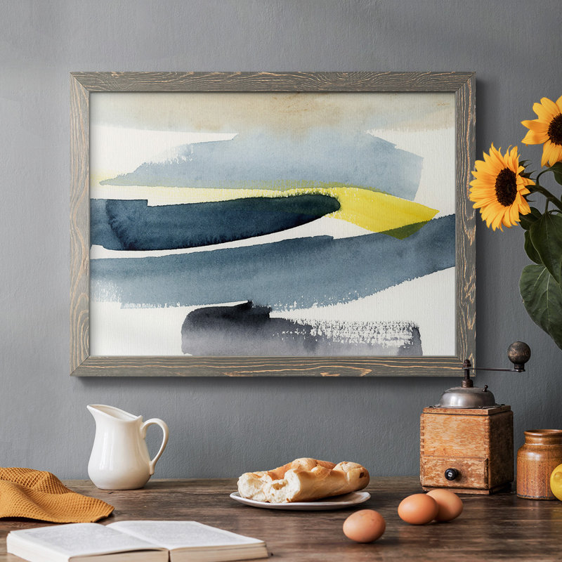 Peeking Sunshine II - Toile tendue avec châssis rustique, Encadré gris, H 14 po x l 20 po x P 1,5 po