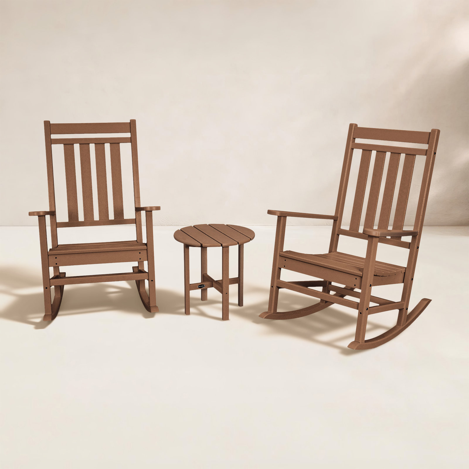 POLYWOOD® Rocker 2-Person Patio Seating Group, Teak