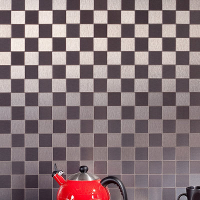 Aspect Peel and Stick Square Matted Metal Tile Approx 15 Sq Ft Kit