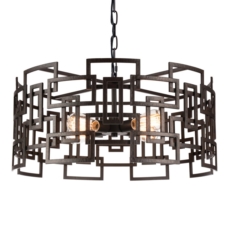 Lustre tambour unique à 4 lumières Uriarte