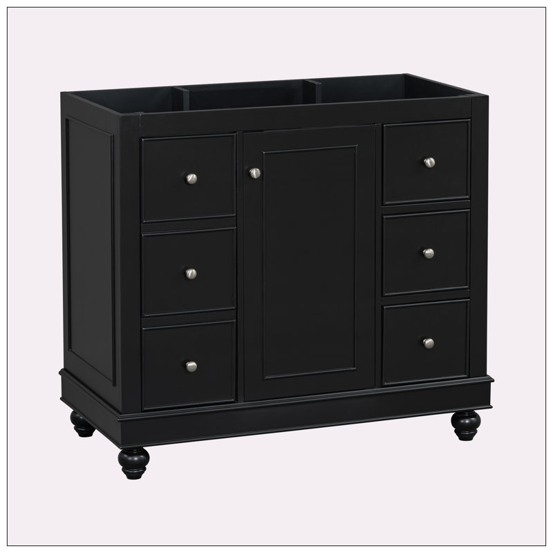 [Cabinet Only] 36"Black Bathroom vanity(Sink not included)