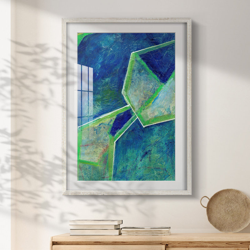 «GeometricInCool IIIP», impression sur toile encadrée, H 19,5 po x l 16,5 po, Blanc