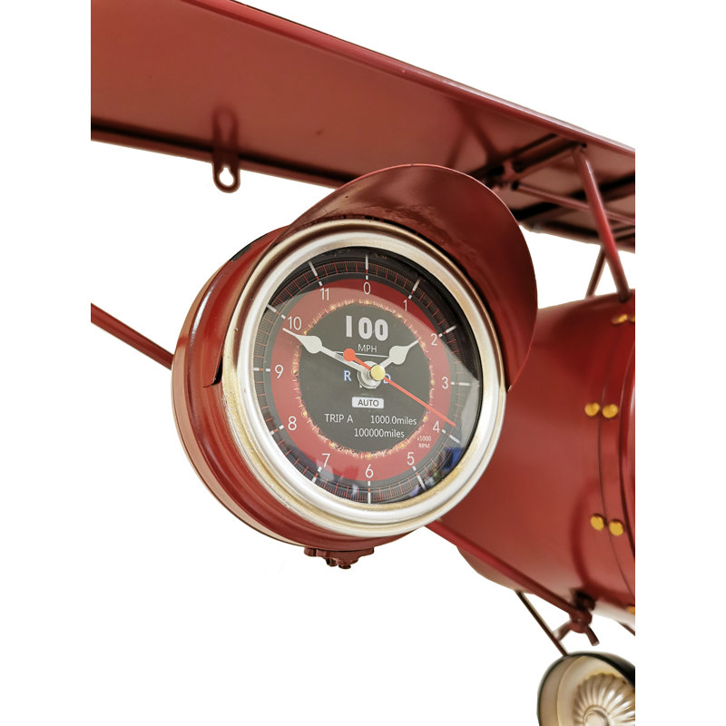 Metal Wall Clock, Red