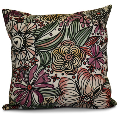 Flora and Fauna Floral Outdoor Throw Pillow