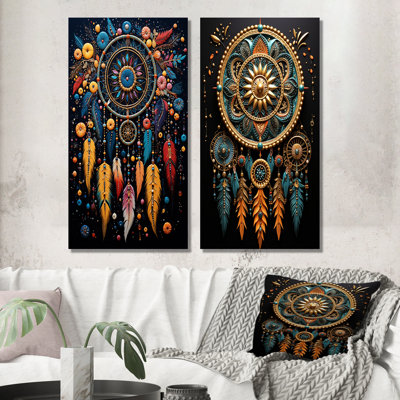 " Teal Dream Catcher Folklore Whispers " 2 - Pieces