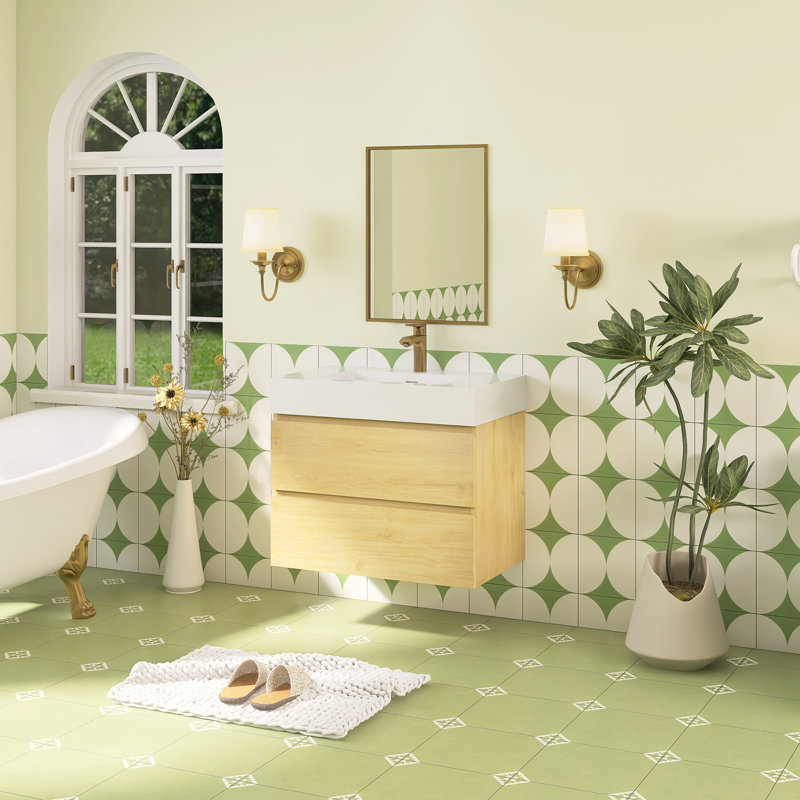 Meuble-lavabo simple 29,9 po avec surface solide, 30"