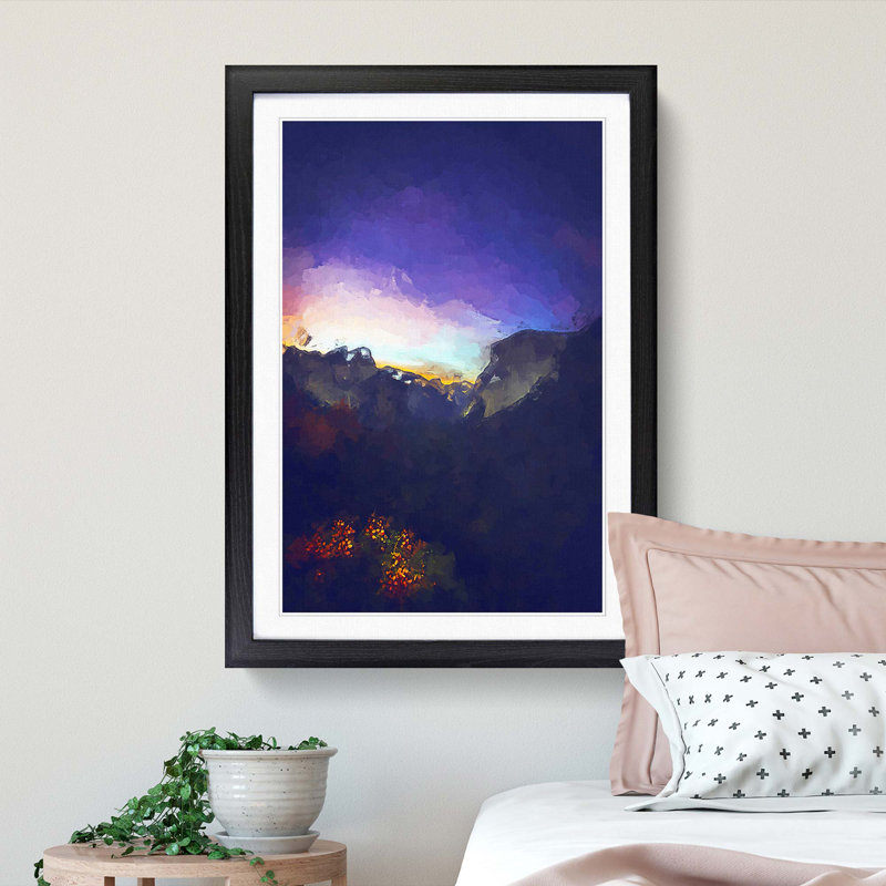 Sunrise in Yosemite Valley California in Abstract - Picture Frame Graphic Art Print, Black Framed, 65cm H x 48cm W x 2cm D