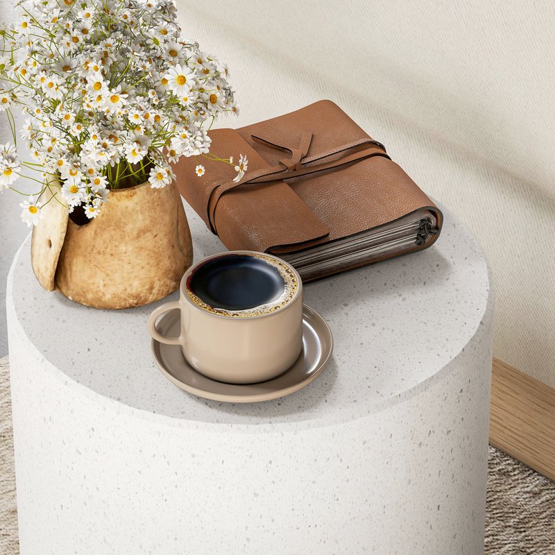Table d'appoint avec motif, blanc crème, construction, pieds réglables pour table blanche d'atelier, inspirée et légère, tous les espaces