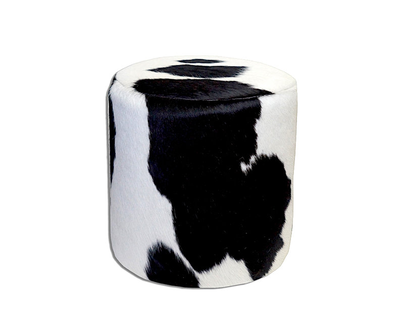 Repose-pieds rond noir et blanc
