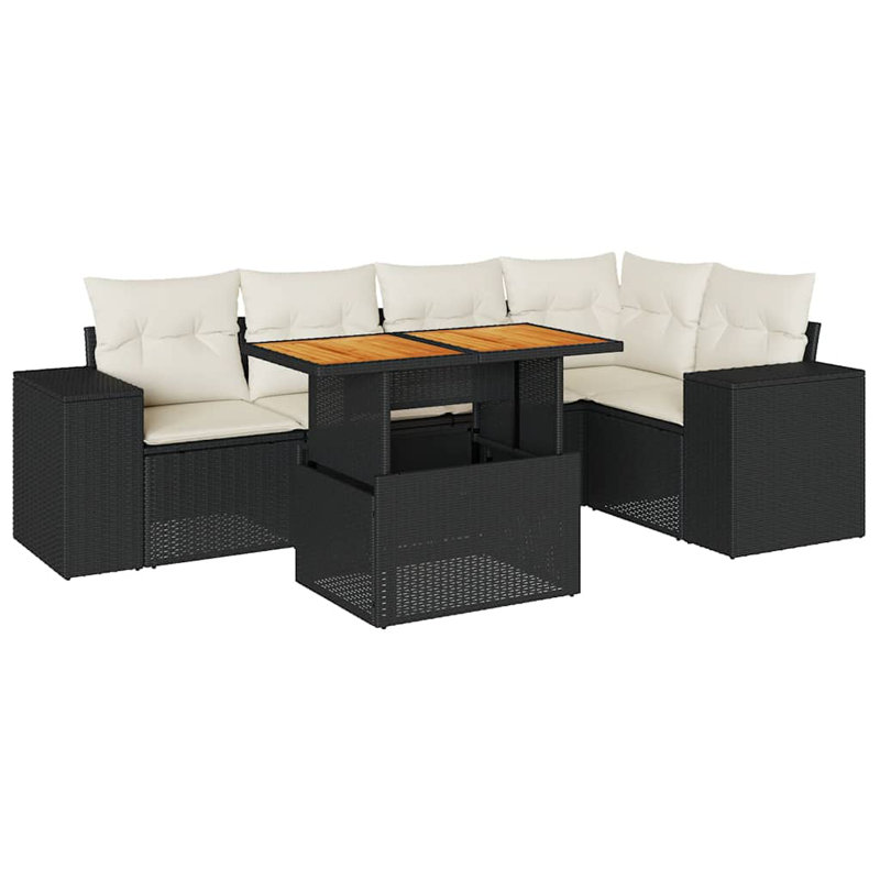 Vidaxl Garden Sofa Set Black