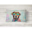 Chocolate Labrador Hippie Dawg Fabric Decorative Pillow