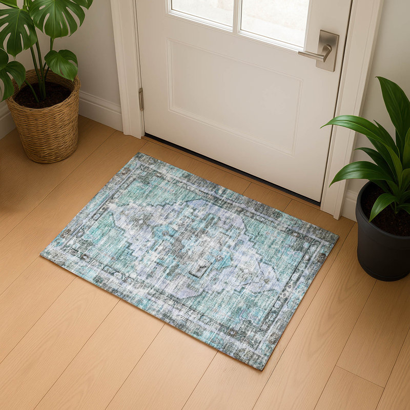 Tapis de qualité supérieure lavable à la machine Lucchesi AMF1729 Global, Rectangle 1 pi 8 po x 2 pi 6 po
