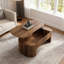 Table basse à plateau relevable de 47 pouces avec compartiment caché et tablette de rangement pour le salon