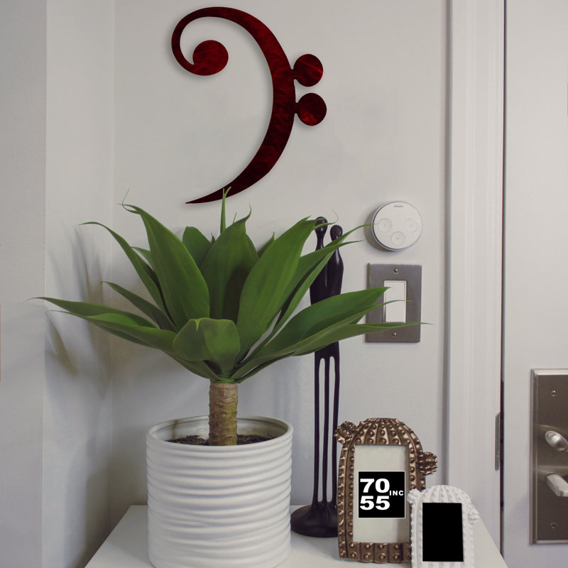 Musical Symbol Metal Decor, Candy Red