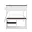 Grand lit mezzanine avec bureau, tablette ouverte et station de charge USB