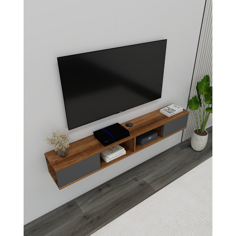 TV-Ständer Weylyn für TVs bis zu 60", Light walnut/Anthracite