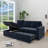 85.8" Pull Out Sleeper Sofa L-Shaped Couch Convertible Sofa Bed with Storage Chaise And Storage Racks-1806166226