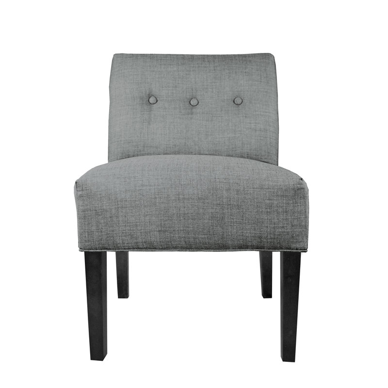 Fauteuil de chambre capitonné en polyester 23 po Zaylee, Frêne
