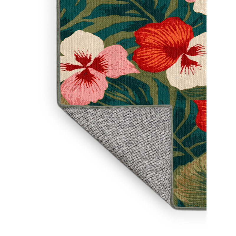  Tapis lavable Anthurium Hawaiian, Tapis de couloir 2 pi x 5 pi