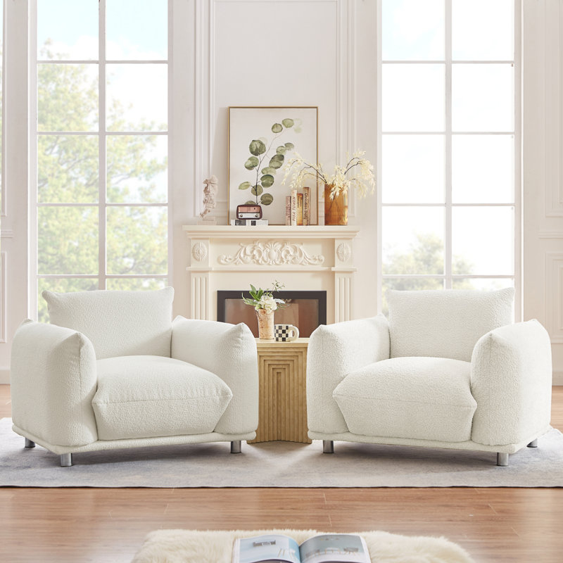 Chaise d'appoint moderne avec canapé Sherpa moderne 42 "l chaise d'appoint pour salon