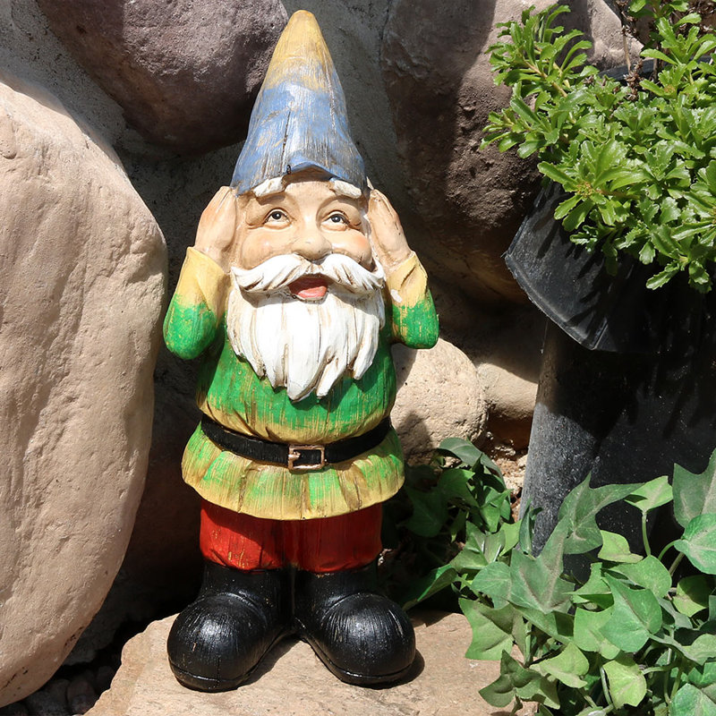 Ensemble de 3 statues d'extérieur 11,5 "Three Wise Garden Gnomes