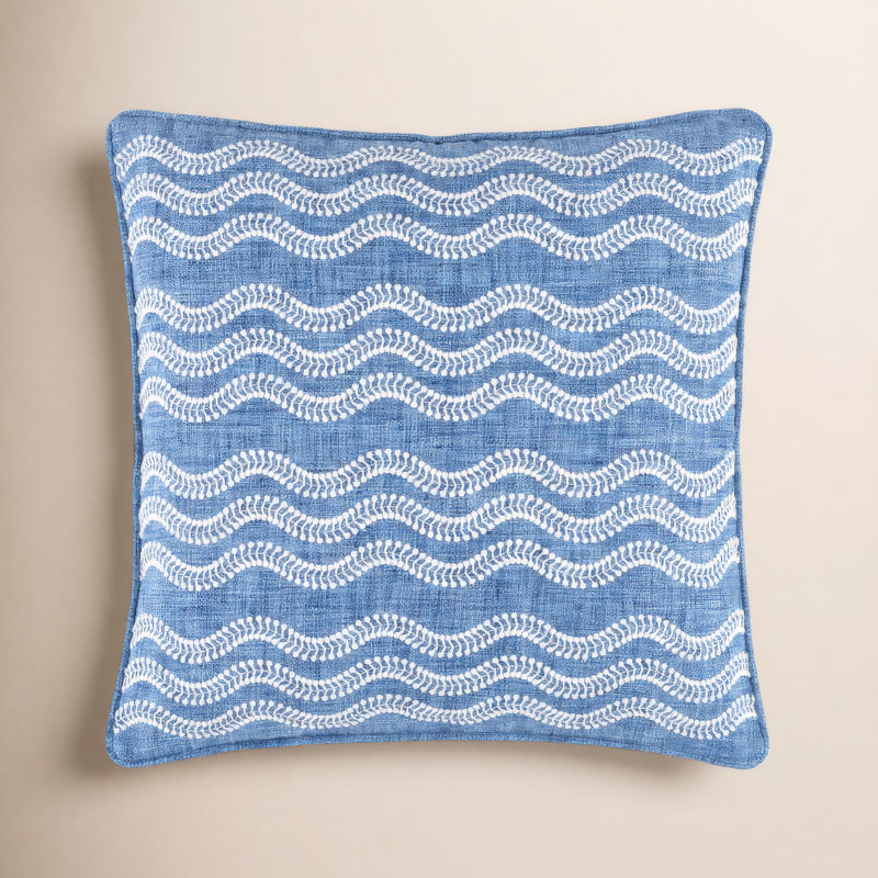 Housse de coussin carré en mélange de polyester pour l'intérieur et l'extérieur Scout, Bleu