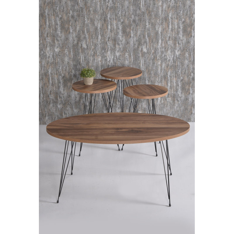 Caden 4 - Piece Living Room Table Set, Walnut