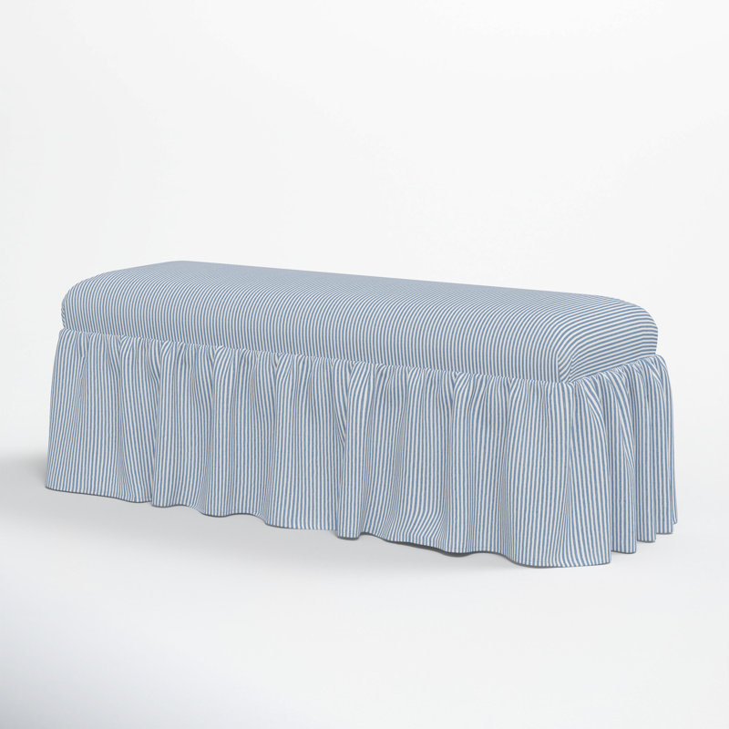 Banc de salle à manger Maggie Ruffle, Bleu rayé BCBG