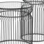 Ensemble de deux tables de bout cylindriques en verre trempé transparent et noir-1669361627
