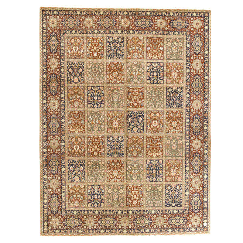 Tapis rectangulaire en laine noué à la main