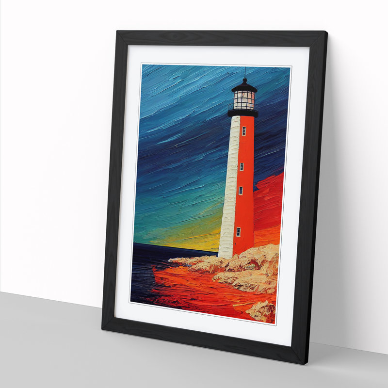 Jago Lighthouse In Colour Vol.3 - Picture Frame Print, 34cm H x 25cm W x 2cm D, Oak