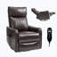 Fauteuil inclinable manuel à bascule 1 pièce 24,4 po x 34,3 po x 40,2 po brun avec massage pivotant sur 360 ° et chaleur