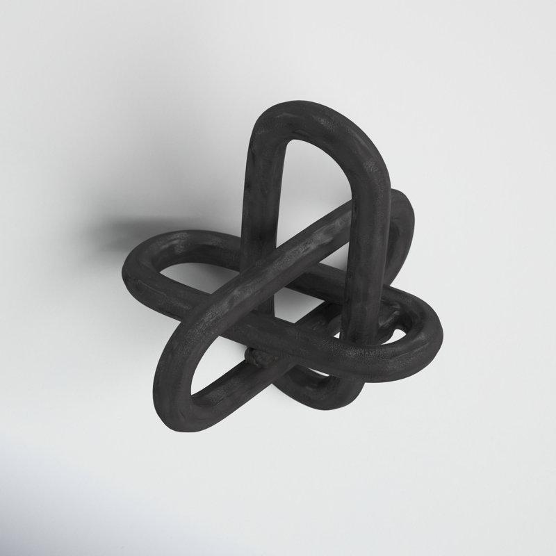 Folie Abstract Figurines & Sculptures, 7" H x 7" W x 7" D, Black