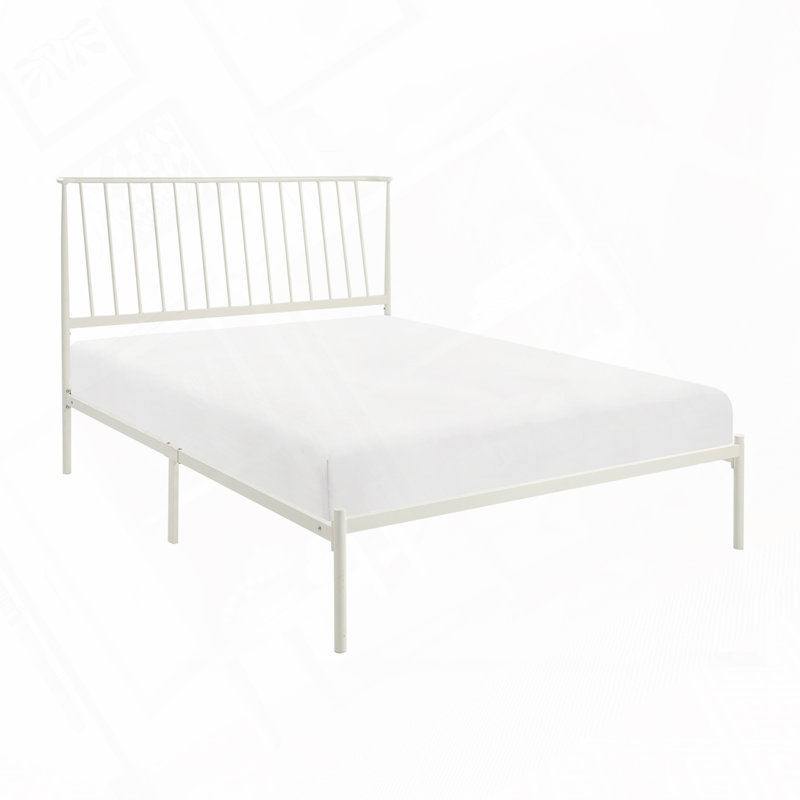 Aynsley Metal Platform Bed, Queen, White