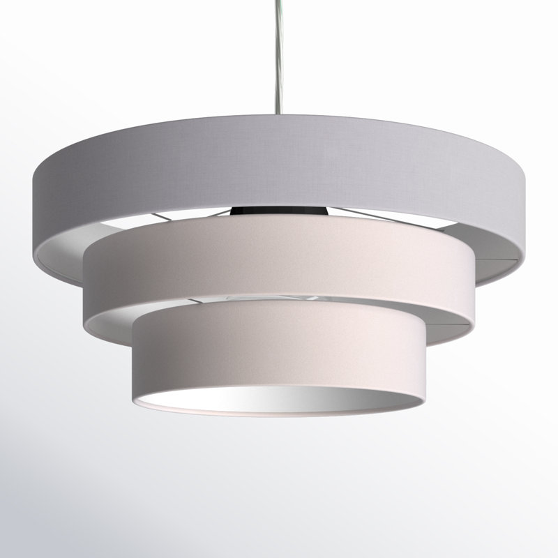 Luminaire suspendu extensible 20 po Chala, Gris / blanc