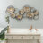 Distressed Gray and Gold Metal Modern Flower Wall Decor