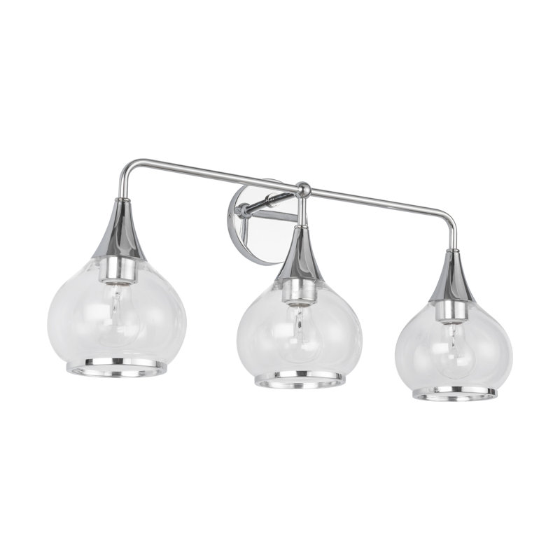 Éclairage pour meuble-lavabo Marsi, Chrome, Verre transparent, 3
