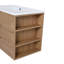 Meuble-lavabo mural de 30 pouces de style minimaliste avec lavabo en résine et tablettes latérales