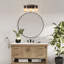 Éclairage pour meuble-lavabo 3 lumières avec abat-jour en verre clair pour salle de bain-2031010517