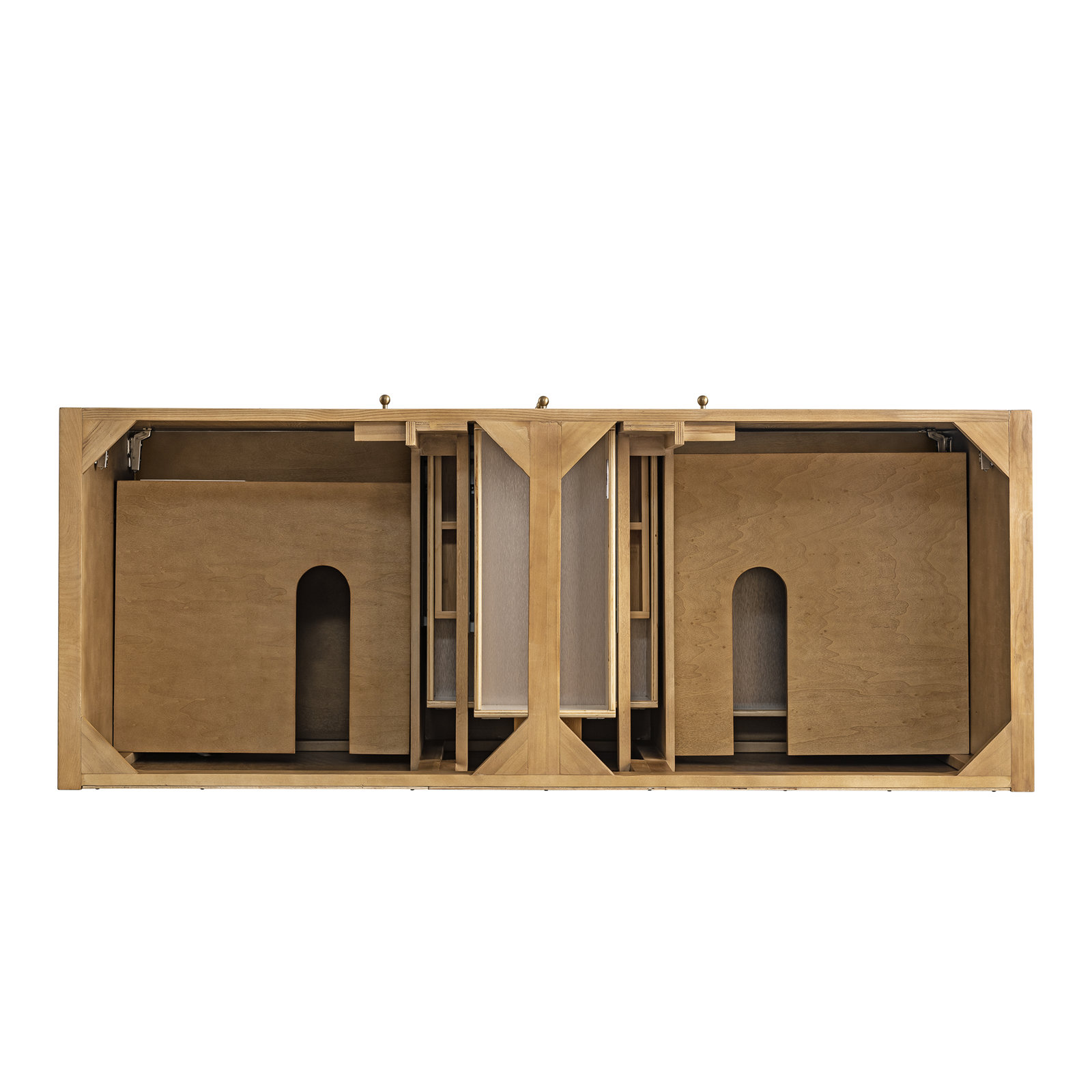 Hudson 60" Double Bathroom Vanity Base, Light Natural Oak