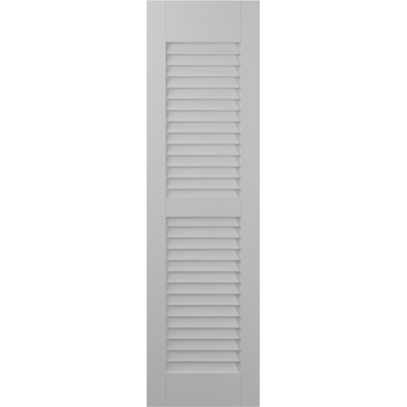 Americraft Two Equal Louver Shutters (Per Pair), Primed, 59", 18"