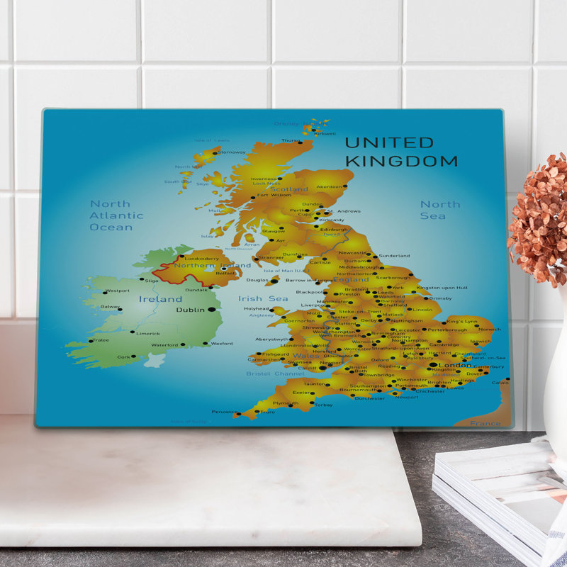 East Urban Home Glass Map Cutting Board