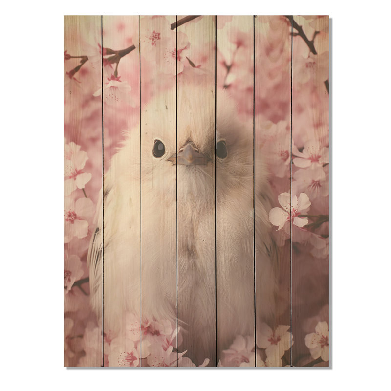 «Majestic Chick Portrait Blooms», animal de poulet sur bois, H 32 po x l 24 po