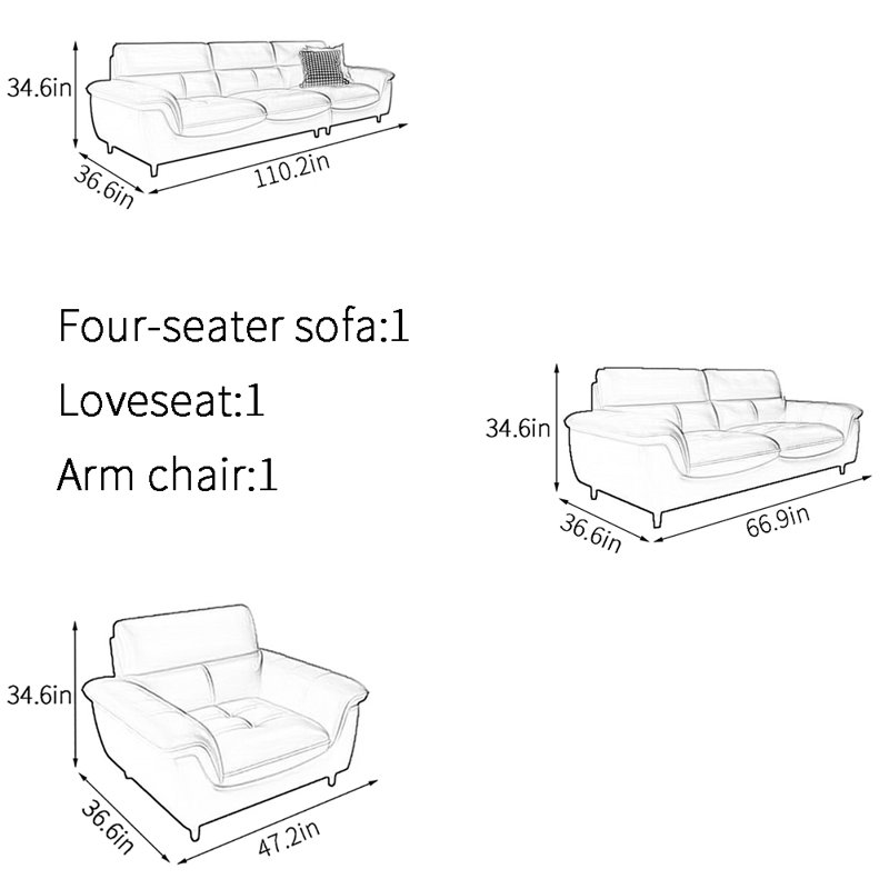 Simple artistic elegant sofa set
