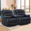 Fauteuil inclinable manuel moderne en cuir végétalien souple de 38 po de largeur 