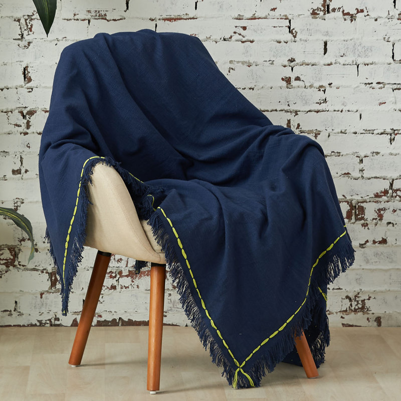 Hand Woven Throw Blanket, Indigo