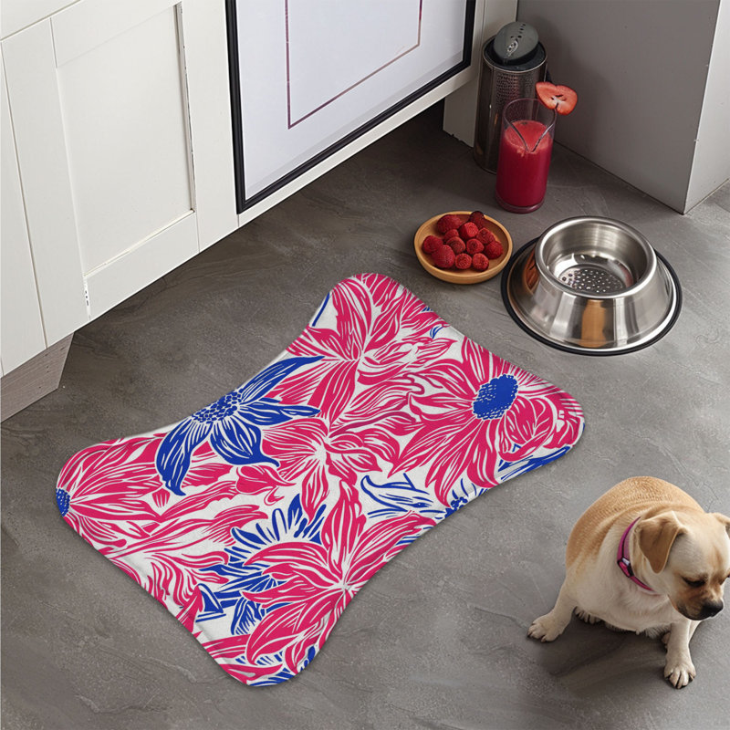 Tapis d'alimentation en os 1 pièce Scarlet and Sapphire Blooms, 18"