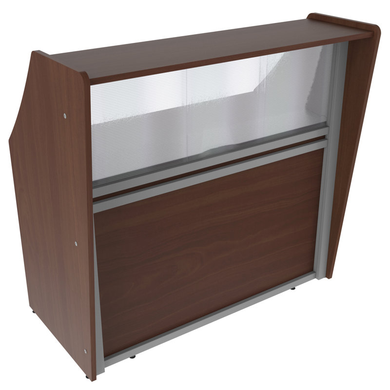 Corine Rectangle Synthetic Laminate Reception Desk, Cherry