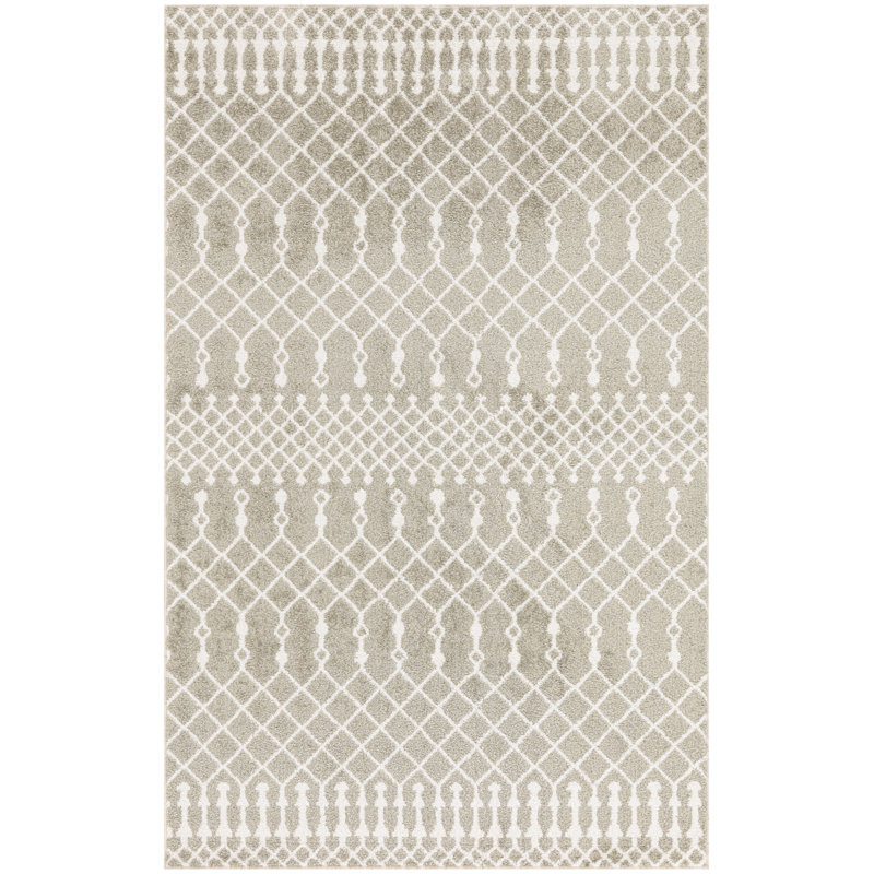 Tapis sauge bohème Dakota Fields Burlison, Rectangle 3 pi 3 po x 5 pi