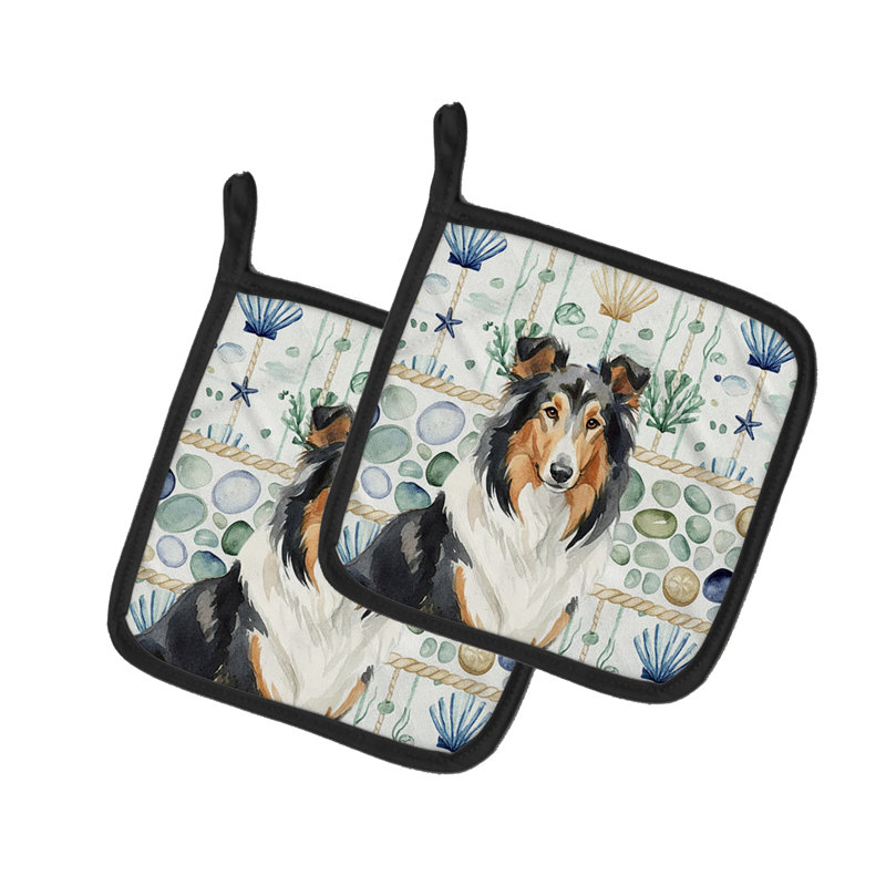 Paire de poignées en verre Tricolor Collie